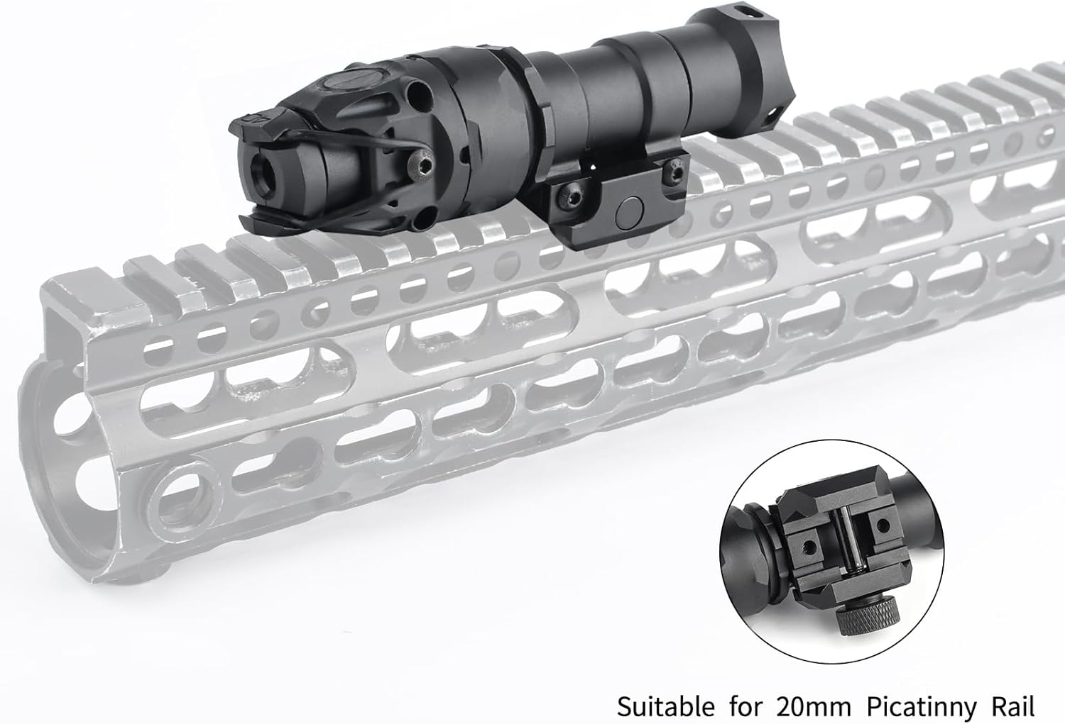 Tactical IR Flashlight with Momentary/Constant Mode, Black Picatinny IR Flashlight for Tactical Fast Helmet, Suitable for 20mm Picatinny Rail