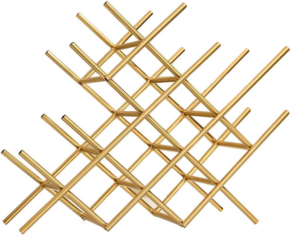 Tabletop Wine Rack Display Stand Shelves for Kitchen Countertops Pantry Fridge Stores Wine Beer Water Bottles Organizer Gold