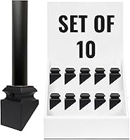 Vista 12 de Base plana para balaustrés delgada - para balaustres cuadrados de hierro de 1/2 pulgada - Juego de 10 (Negro satinado) - DH-SS2