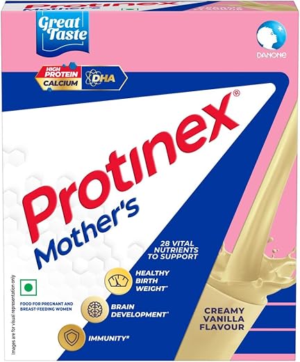 Protinex Mother’s Nutritional Mix – (Vanilla Flavor, 200 Gm/250 Gm, BIB) with 24 Vital Nutrients to Support Healthy Birth Weight, Brain Development & Immunity[weight may vary]