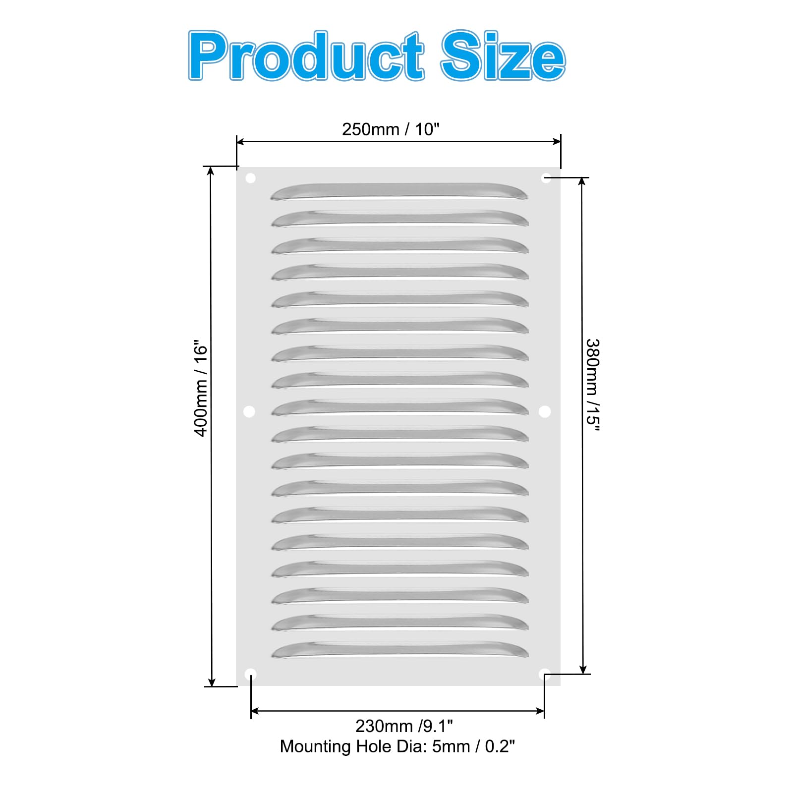 PATIKIL 10 x 16 Inch Stainless Steel Vent Cover - Image 2