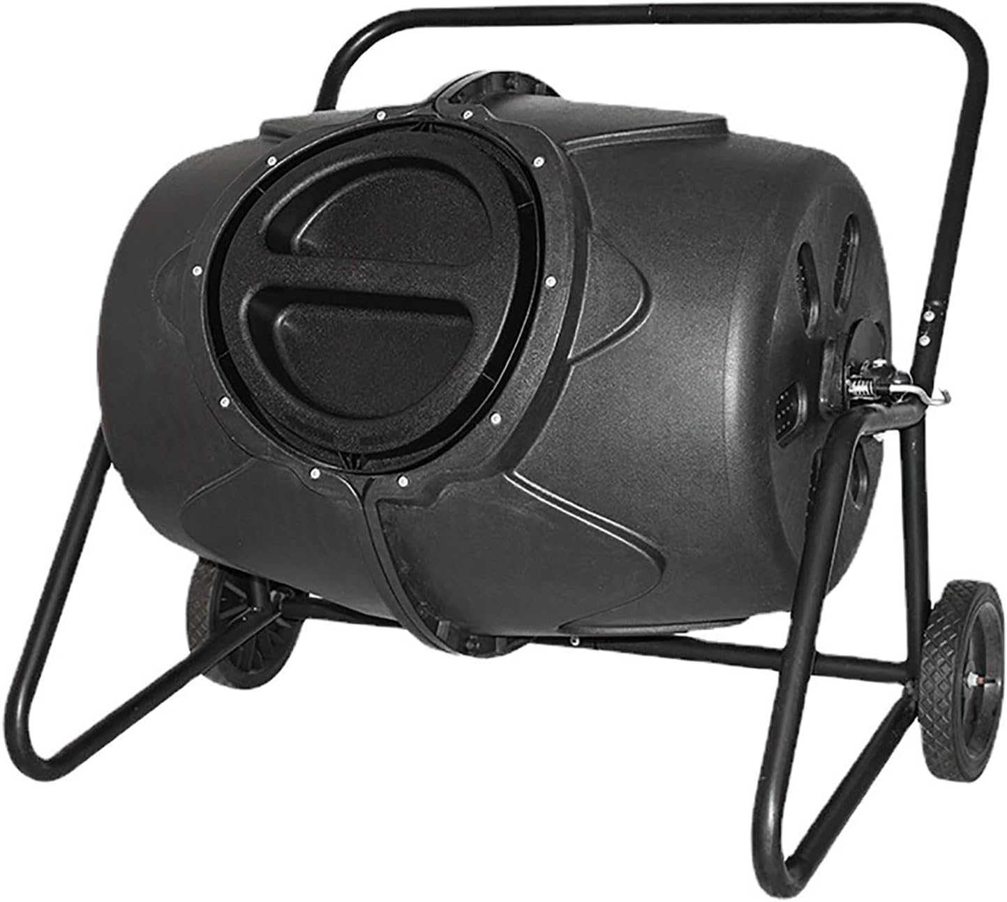 Garden Compost Bin, 190L Outdoor 360° Tumbling Composter with Wheels and Ventilation System, Built-in Air Pipe/Easy to Move, for Fast Creation of Fertile Soil