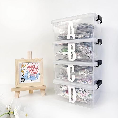 Miniatura 5 de 200 calcomanías de vinilo para letras, 12 hojas de calcomanías de letras grandes de 2.5 pulgadas, autoadhesivas, calcomanías del alfabeto,