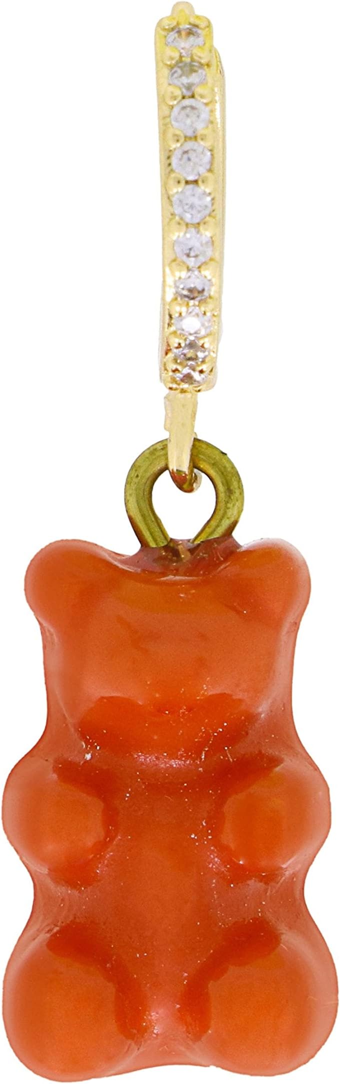 FashionboxLola Gummy Bear Single Earring/Charm Gold Plated One Size Orange