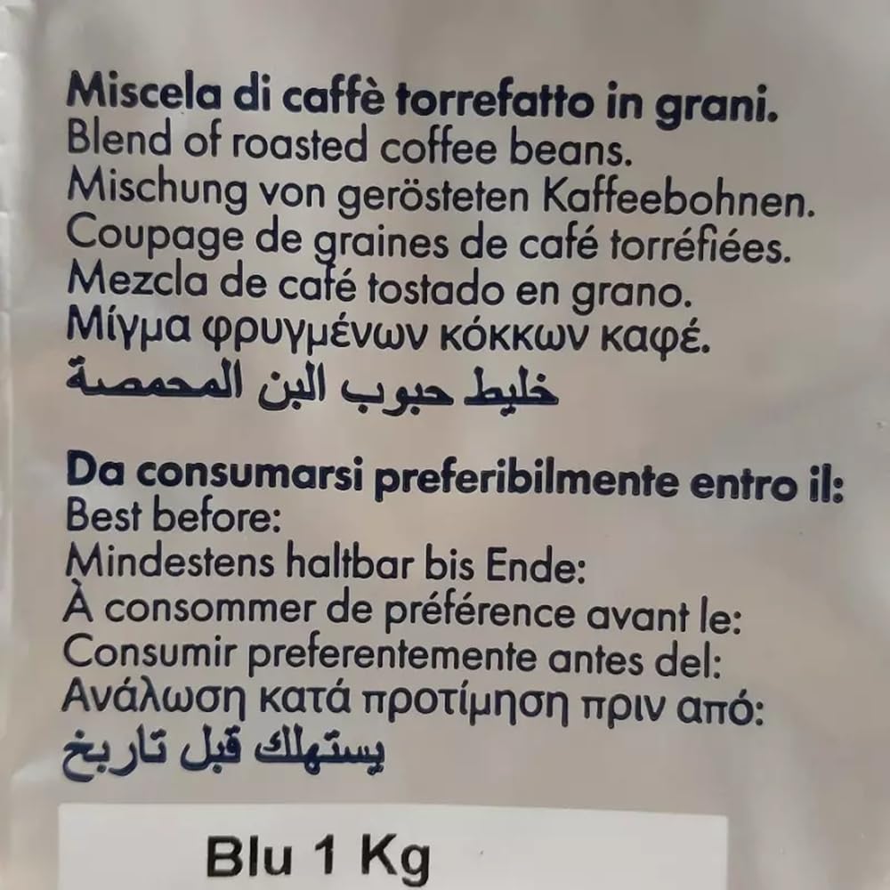 Caffè Borbone Bohnenmischung Blau 1 kg x 6 und Kalte Kaffeecreme 550 gr