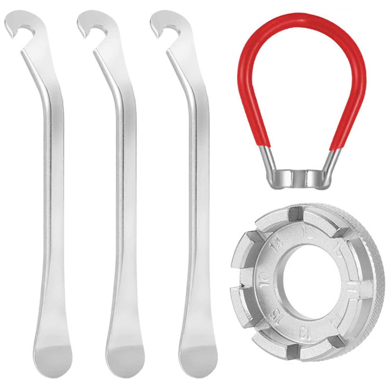 YUTOU 5 Stu00fcck Fahrrad Speichenschlu00fcssel Nippelspanner Speichenspanner Fahrrad Set Speichenspanner Fu00fcr Fahrrad Mit 3 Reifenheber Fahrrad Universal Gru00f6u00dfe 10-15 Fahrrad Reparatur Werkzeug