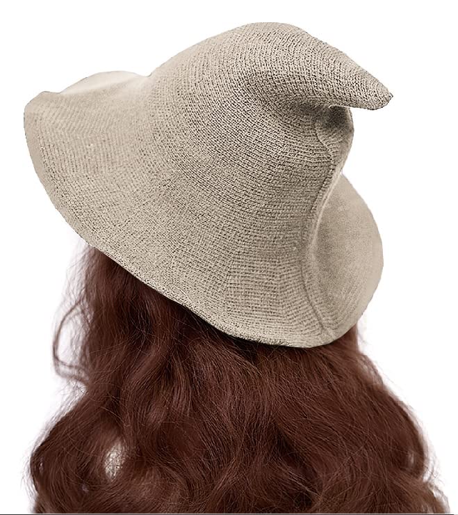 Women's Witch Hat - Knitted Wool Cap for Halloween Party Masquerade Cosplay Costume Accessory and Daily