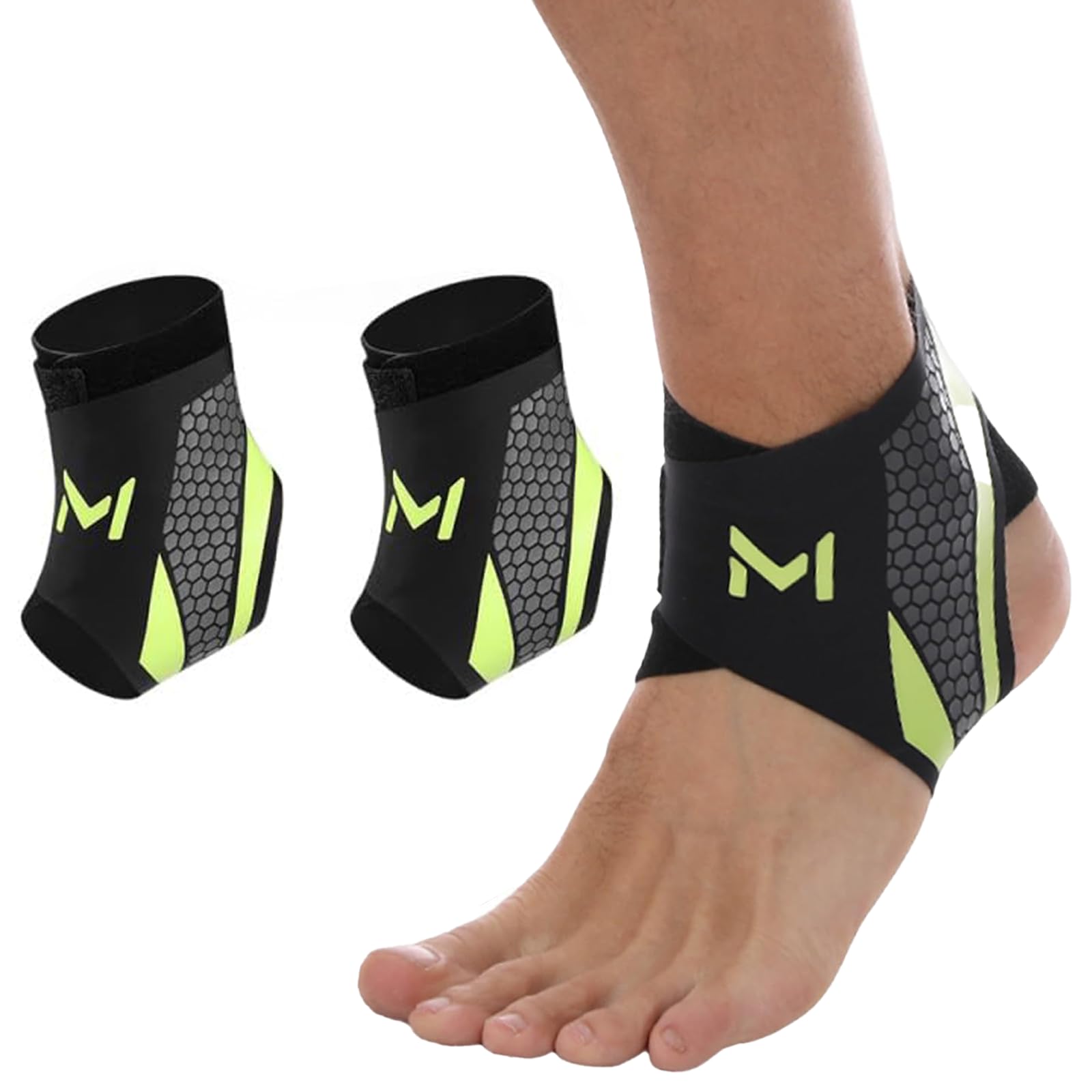 Ankle Brace 2 Pack, Adjustable Lace-Up Ankle Support with Stabilizing Straps, Breathable Compression Ankle Stabilizer for Running, Basketball, Sports & Daily Wear for Men & Women (Gray) — view 10