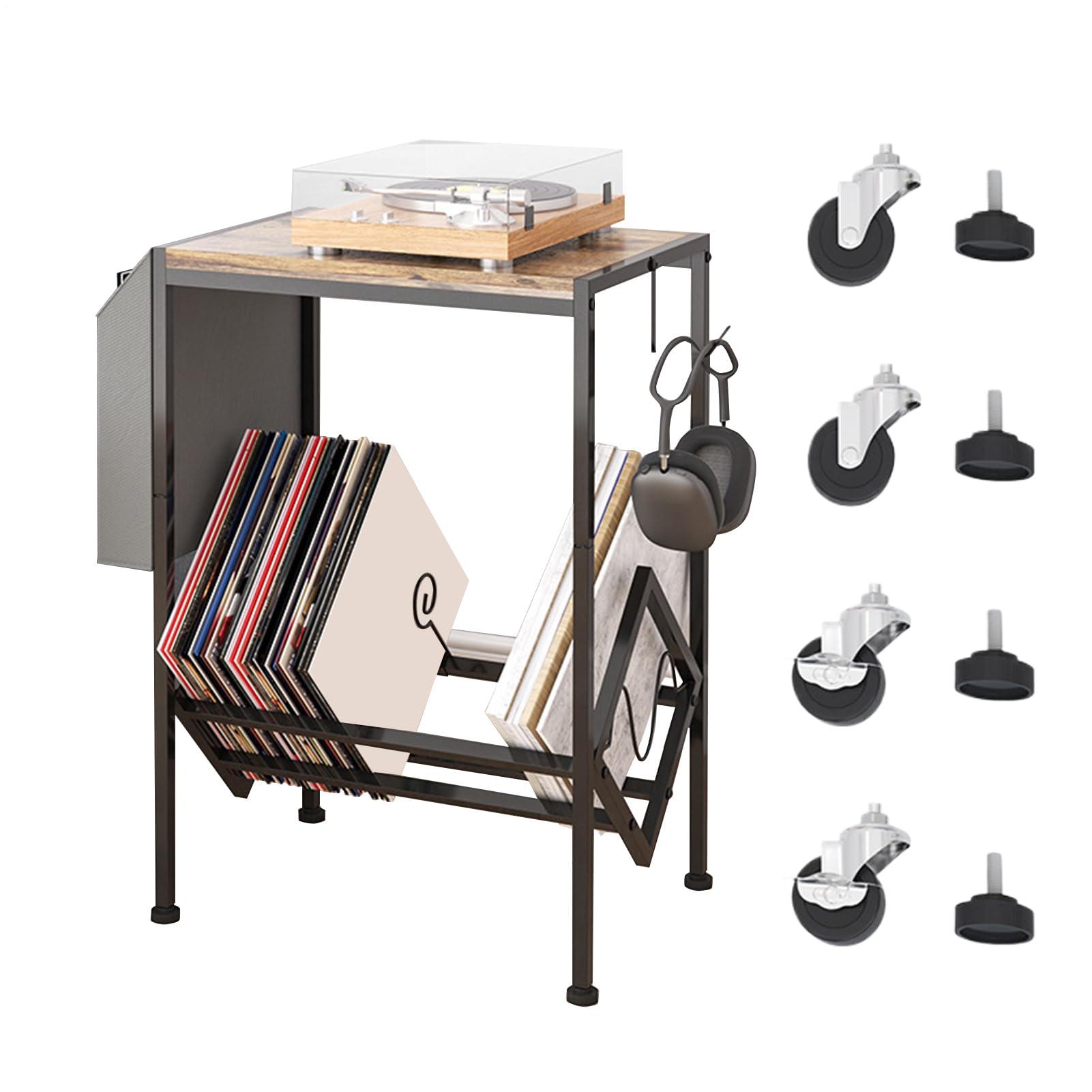 Portadischi Supporto per Vinili da Collezione Scaffale a Doppio Livello per | Portacollezioni Per Dischi Musicali per Camera Soggiorno Ufficio Angolo Appartamento