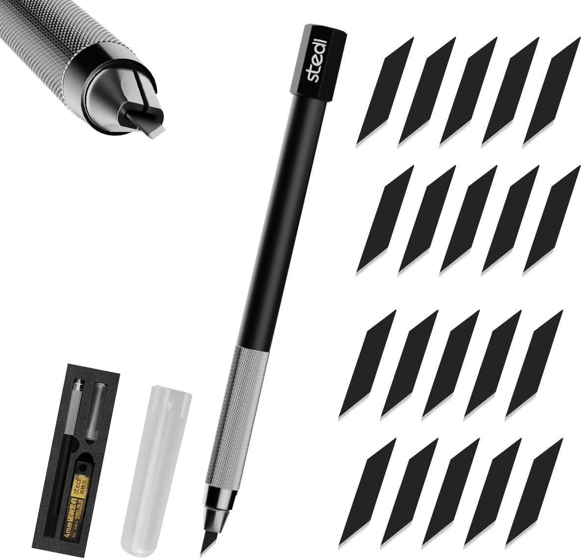 Craft Hobby Knife Kit, Model Hobby Making Tools, All Metal Precision Craft Knife with 20PCS Blades for Gundam, Scale Military Model, 3D Resin Parts