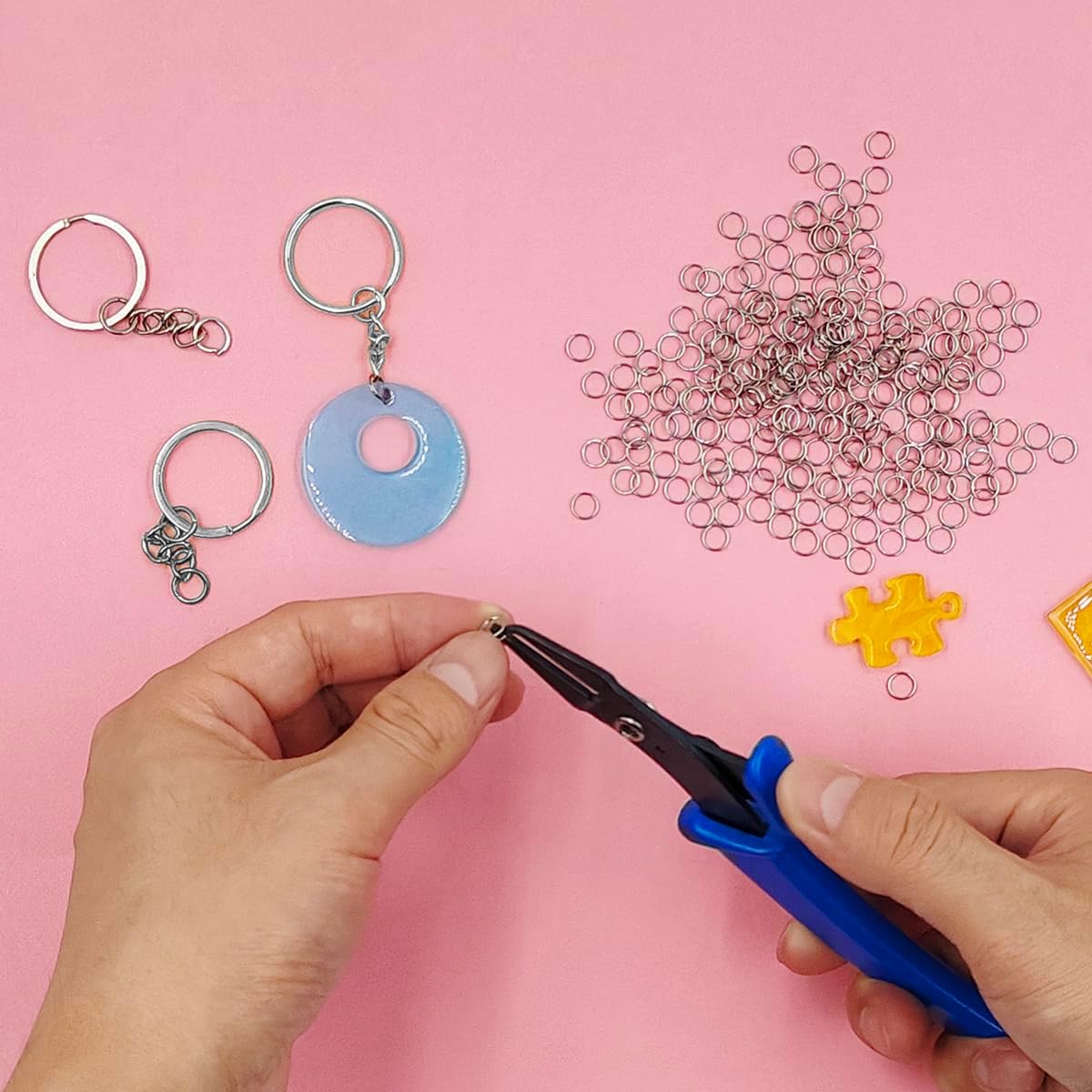 Jewelry Pliers and Split Jump Rings Kit lyfLux 500 PCS 6 mm Metal Split Jump Rings Double Loops with Jump Ring Opening Pliers for Jewelry Beading Repair Making Supplies