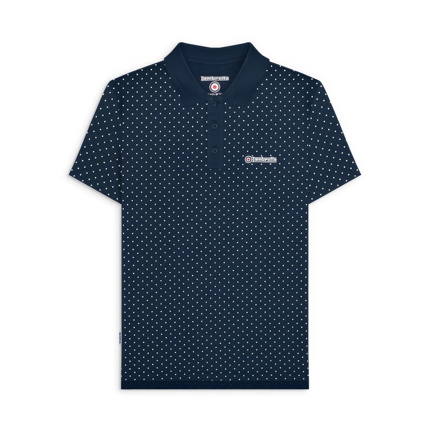 Lambretta Mens Polo Shirt Short Sleeve Top Navy L