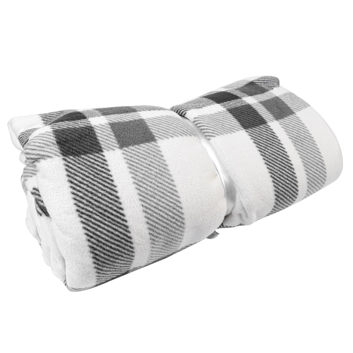 Poncho de franela con botones para mujer, manta acogedora a cuadros hasta la rodilla, manta portátil estilo bufanda de felpa para cama, sofá, oficina y viajes