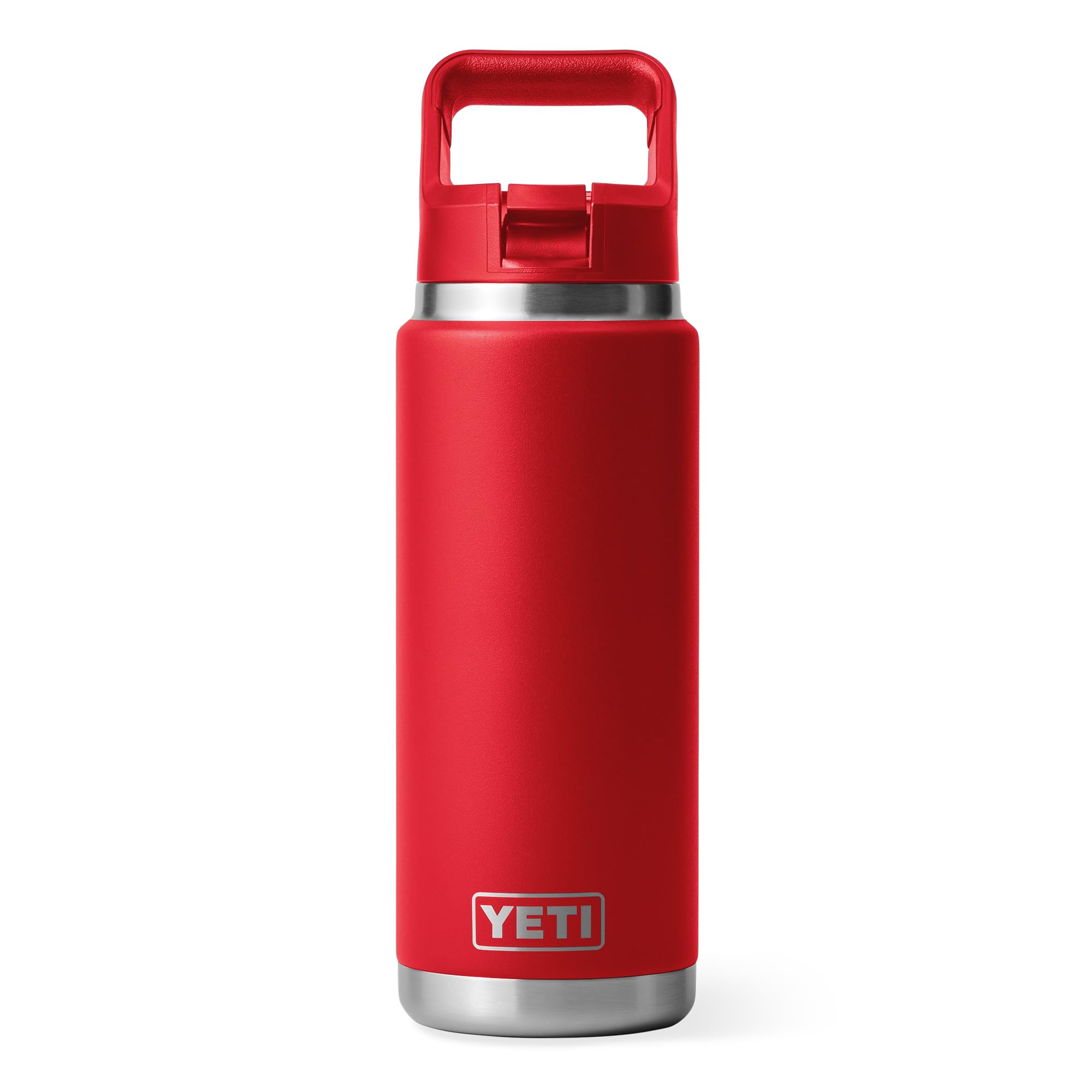 YETI Rambler C Straw Bottle, Stainless Steel Vacuum Insulated Bottle with Leakproof Straw Cap, Rescue Red, 26 oz (769 ml)