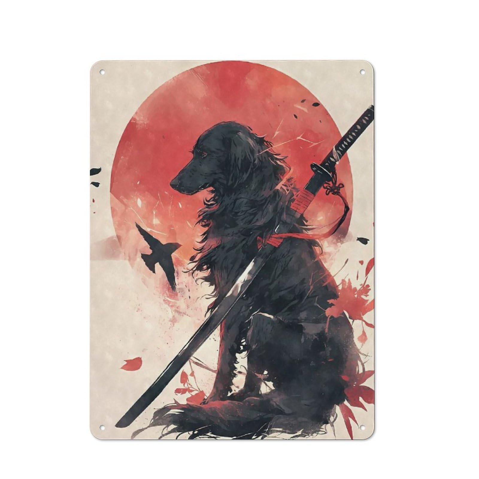 Junmoney Flatcoated Retriever Japan Vintage Tin Sign 40X30cm With For Studio Or Craft Room, For Garage, Workshop And Man Cave Decoration