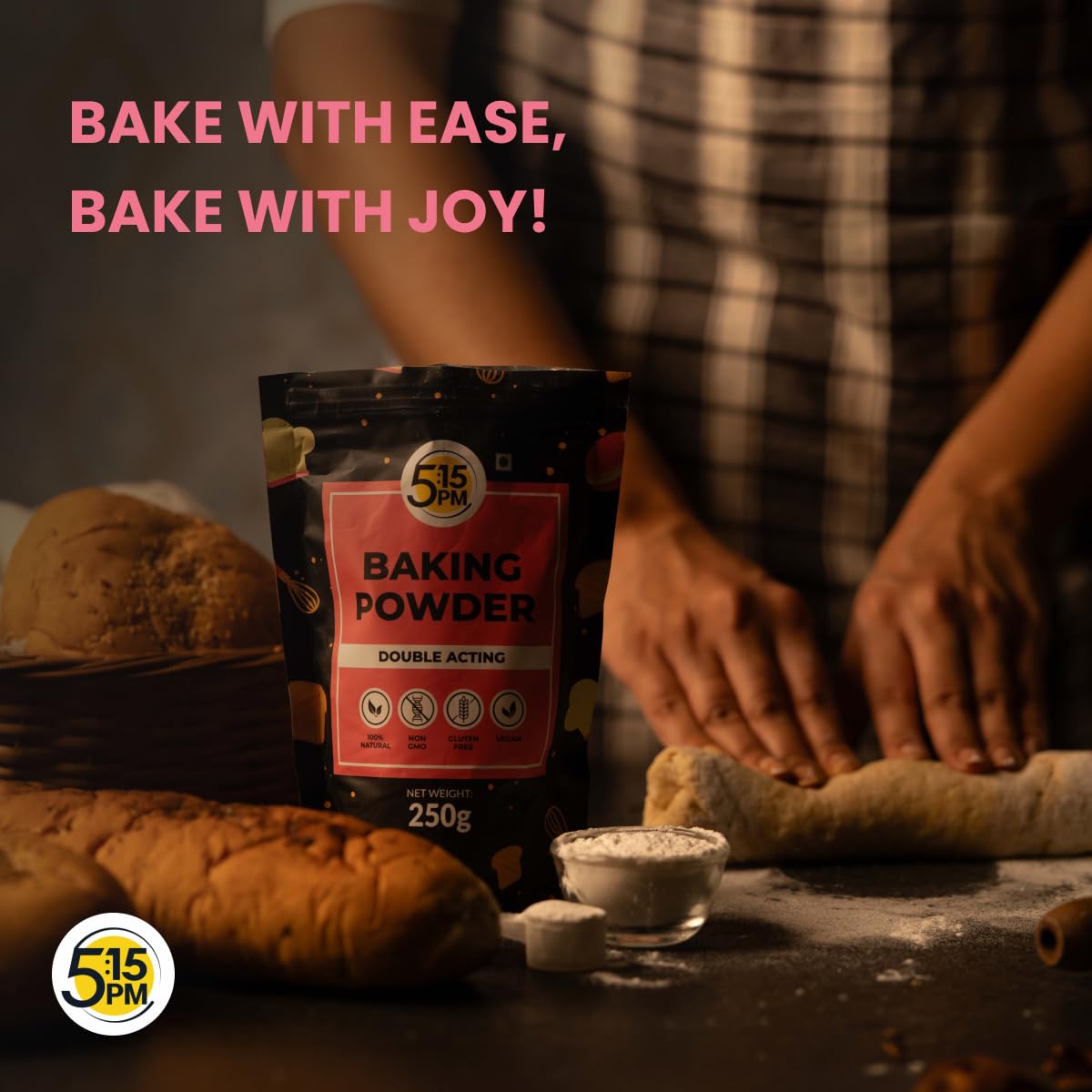 5:15PM Baking Powder 250g | Double Acting Powder | All Purpose Leaving Agent | Baking Powder for Cake Making & Breads, Muffins, Pizza - Image 3 thumbnail