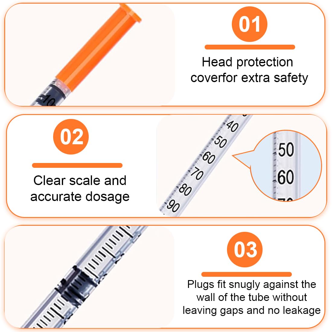 10 Stück 1 ml/cc Kunststoff Mehrzweck-Messwerkzeuge 30G/8mm Plastiktube, insulinspritzen 1ml mit nadel, spritze mit nadel, einwegspritzen, diabetes spritzen mit nadel, Einzeln Verpackt