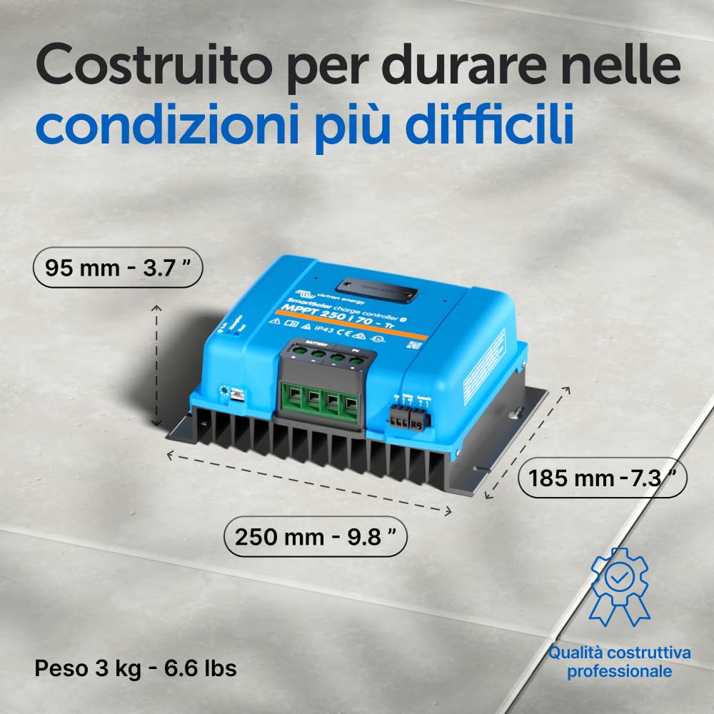 Victron Energy SmartSolar MPPT Tr 250V 70 amp 12/24/36/48-Volt Regolatore di Carica Solare (Bluetooth)