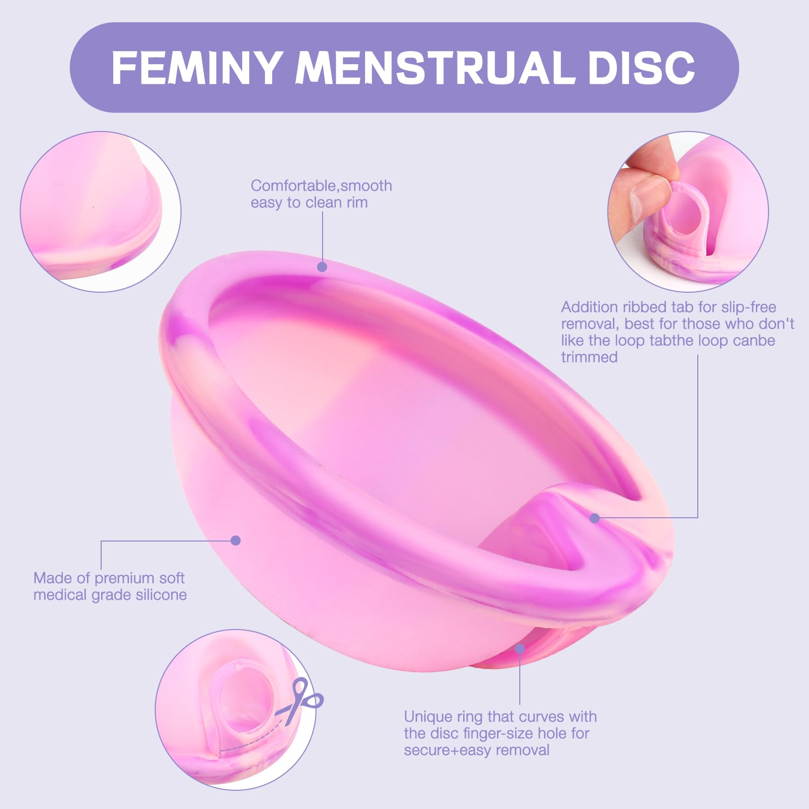 Disco Mestruale, Coppetta Mestruale in Silicone, Disco Menstruale, Disco Periodico Riutilizzabile, Coppetta Mestruale morbida, Tenuta Stagna Alternativa ai Tamponi (S+L)