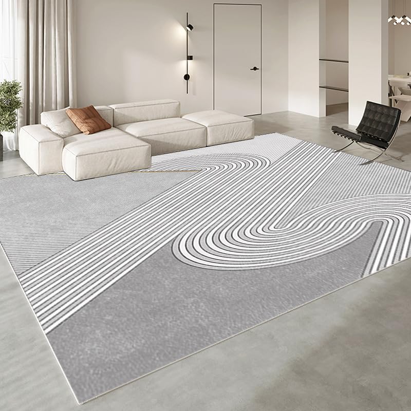Alfombra de pelo corto moderna lavable para cocina y dormitorio gris de 75x100 cm 2