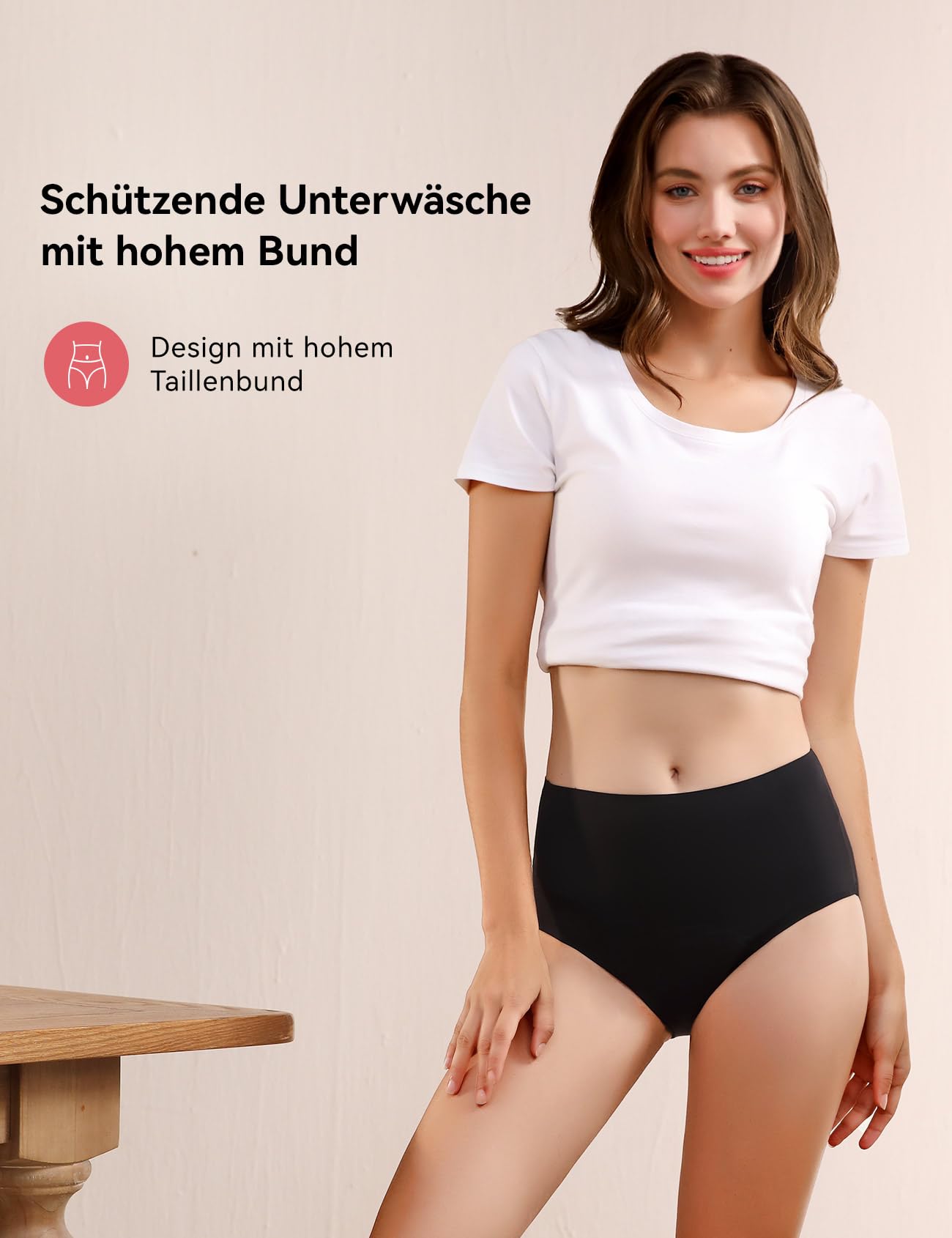 Carer 2er-Pack Inkontinenz-Slip für Damen mit hoher Saugfähigkeit Periodenunterwäsche für Tag und Nachtschutz Hoch taillierte schützende Menstruationsslips 50ml bis 100 ml Schwarz L