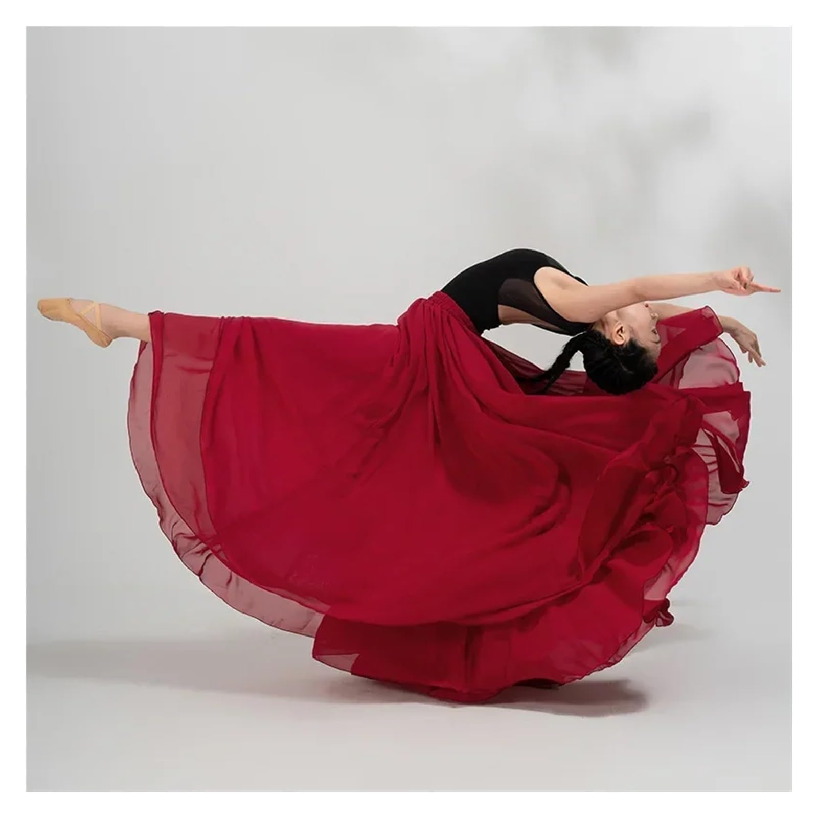 Ropa de Danza clásica for Mujer, Falda Larga Lisa, Elegante, Amplia con Vuelo, Ropa práctica Ballet Moderno para Festivo, Escenario, Rendimiento