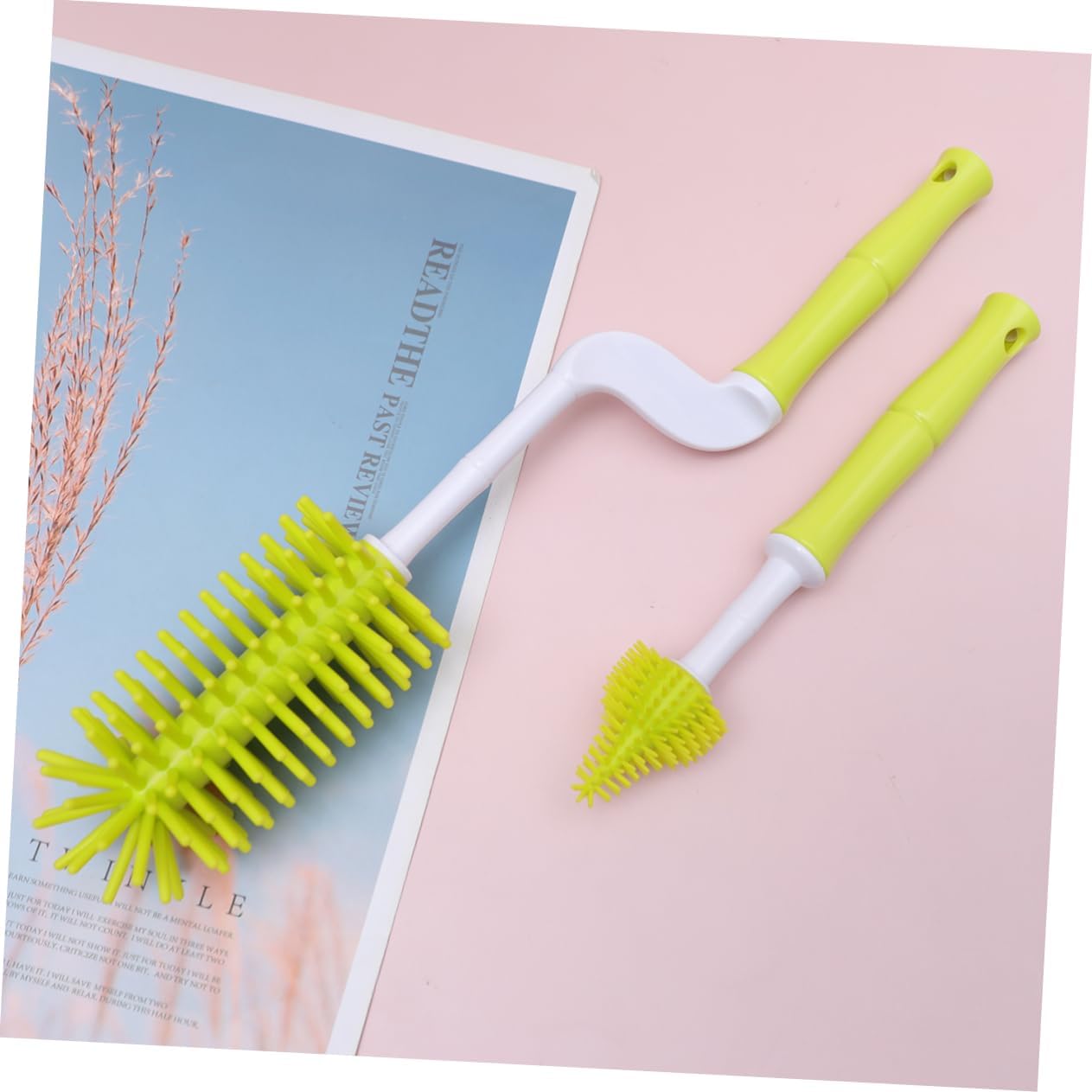 1Set Durable Rotatable Feeding Bottle Brush Set with Pacifier Sponge Essential Nursing Accessories for Clean Pacifiers and Bottles Yellow image 2 of 9 B0FGCSSB7N