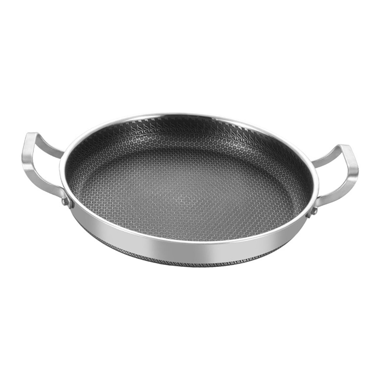 Poêle wok antiadhésive en acier inoxydable avec fond uniforme