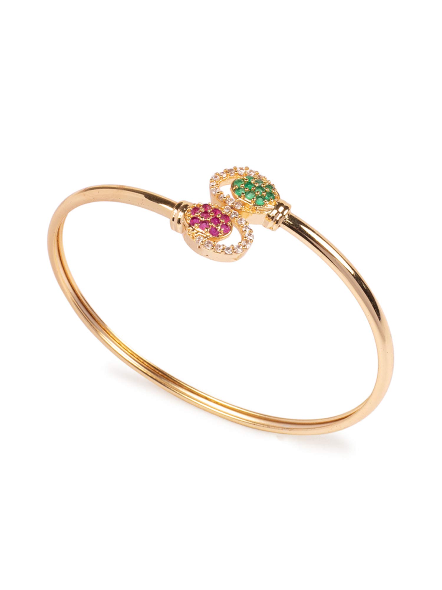 ZAVERI PEARLS Gold Tone Cubic Zirconia Contemporary Style Kada For Women-ZPFK9437 (B084JKSYY6) Amazon Price History, Amazon Price Tracker