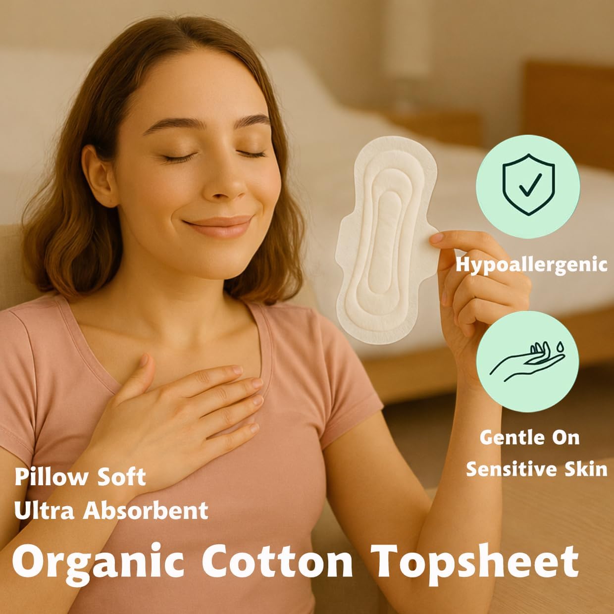 Celvee Organic Cotton Overnight Pads for Heavy Flow – Super Absorbent, Leak Proof, Extra Long Eco Friendly Biodegradable Packaging 12.5 inch 4 * 10 Pads (4 Box)