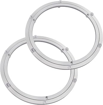 2 Pack 12 Inch Aluminium Alloy Turntable Bearing, Heavy Duty Swivel Turntables Lazy Susan for Round Dining Table, 12" Smooth Swivel Turntable for Lazy Susan Dining Table