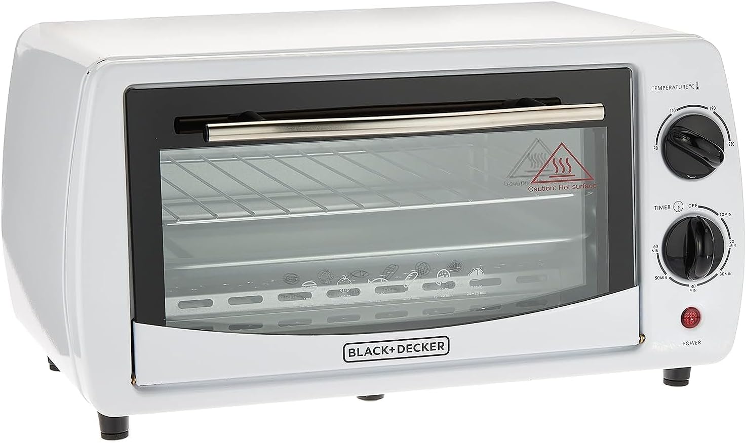 BLACK+DECKER 800W 9L Toaster Oven, 90-230° Temp Setting Double Grill With Convection, Double Glass Door For Safety With Multiple Accessories, For Toasting/Baking/Broiling TRO9DG-B5