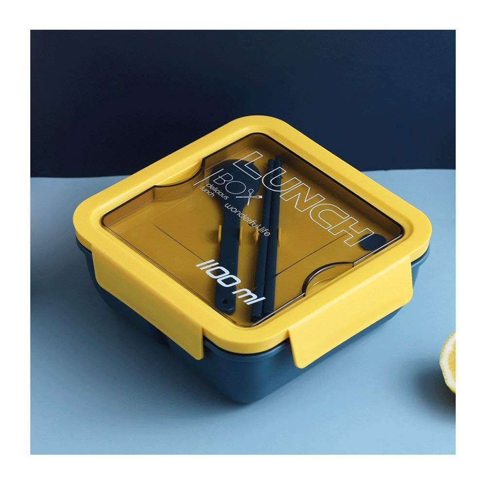 boîte à repas, Boîtes à Bento boîte déjeuner compartiments séparés(Yellow)