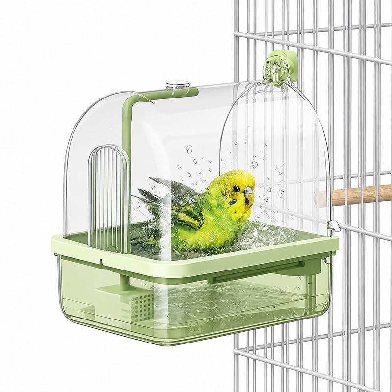 Baño para Pájaros, Colgable para Bañera de Pájaros Ducha Accesorio de Jaula para Pájaros con Ganchos Baño Automático para Pájaros para Pájaros Pequeños Pinzón Canario