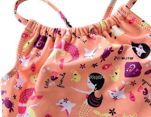 Miniatura 3 de Cadocado Traje de baño de una pieza para bebé, traje de baño para niñas, con volantes, protección solar, UPF50+, 3 meses-6 años