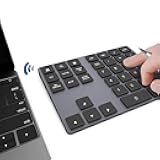 Bluetooth Number Pad, Wireless Numeric Keypad, USB-C Rechargeable External 34-Keys Numpad, Financial Data Entry Keyboard for iMac, MacBook Air/Pro, PC Desktop, Laptop Notebook