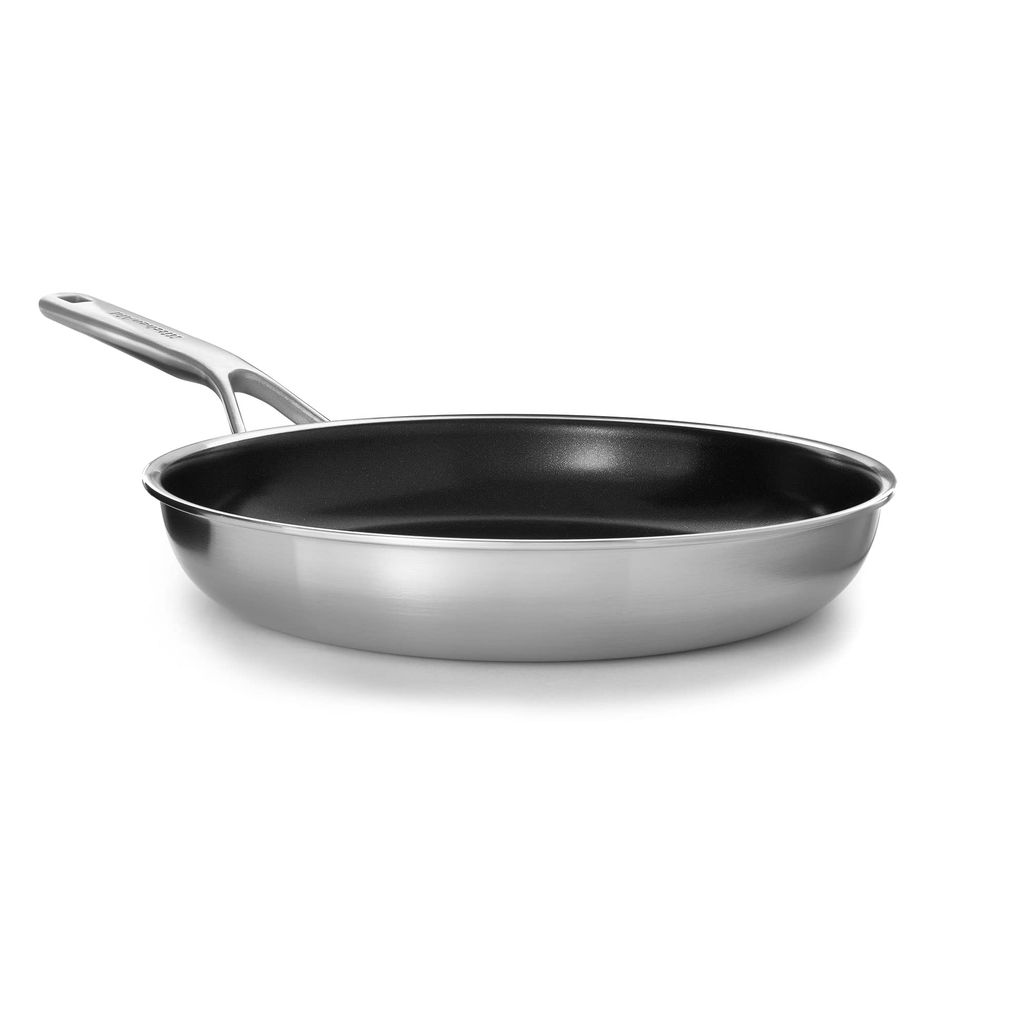 KitchenAid Multiply Stainless Steel Poêle à frire antiadhésive en céramique multicouche en acier inoxydable sans PFAS, 24 cm, Induction, Multi Clad, Lavable au lave-vaisselle, Va au four, Argent