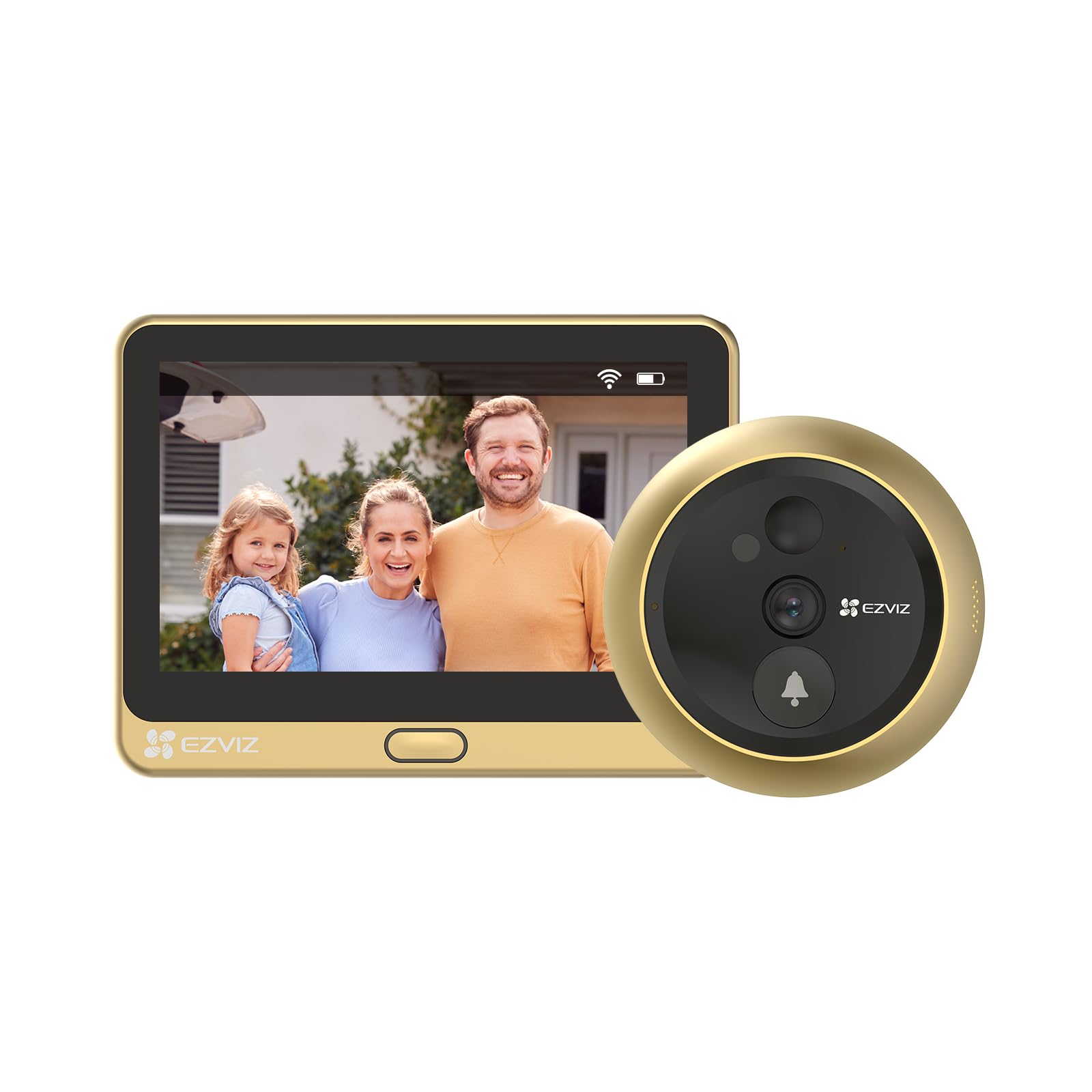EZVIZ DP2C 1080P Draadloze Deurspion Camera, 4600mAh Batterij, Deurcamera, Video Deurbel Intercom, Digitale Deurspion met 4,3 Inch Kleurenmonitor, PIR Bewegingsdetectie Tweeweg Audio 5m Nachtzicht