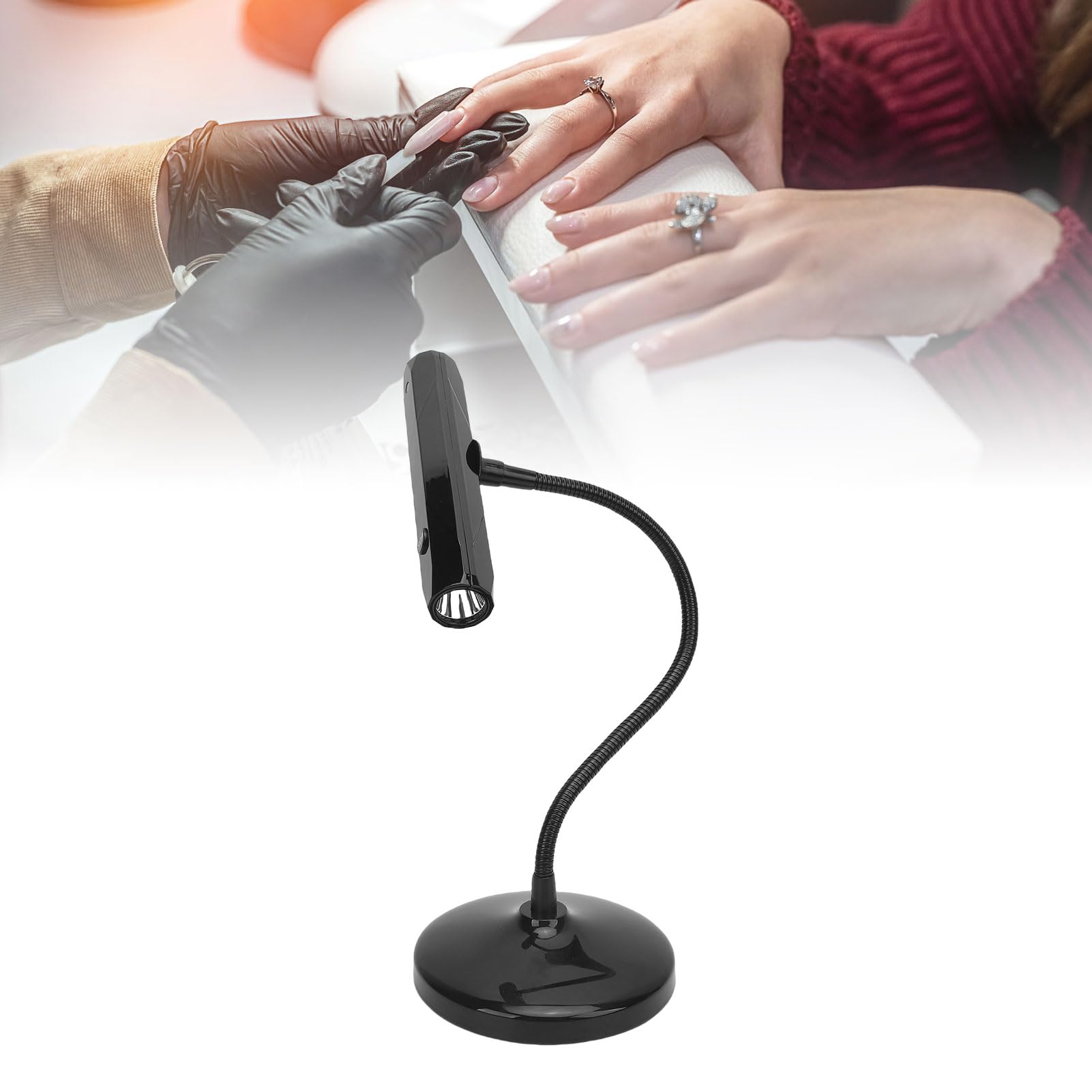 Tosuny Professioneller USB-LED-Nageltrockner |9-W-Schwanenhals-Gellampe, um 360° Drehbar, mit Timer für Salon- und Heimmaniküre-Härtungslicht (Rosiges Licht)