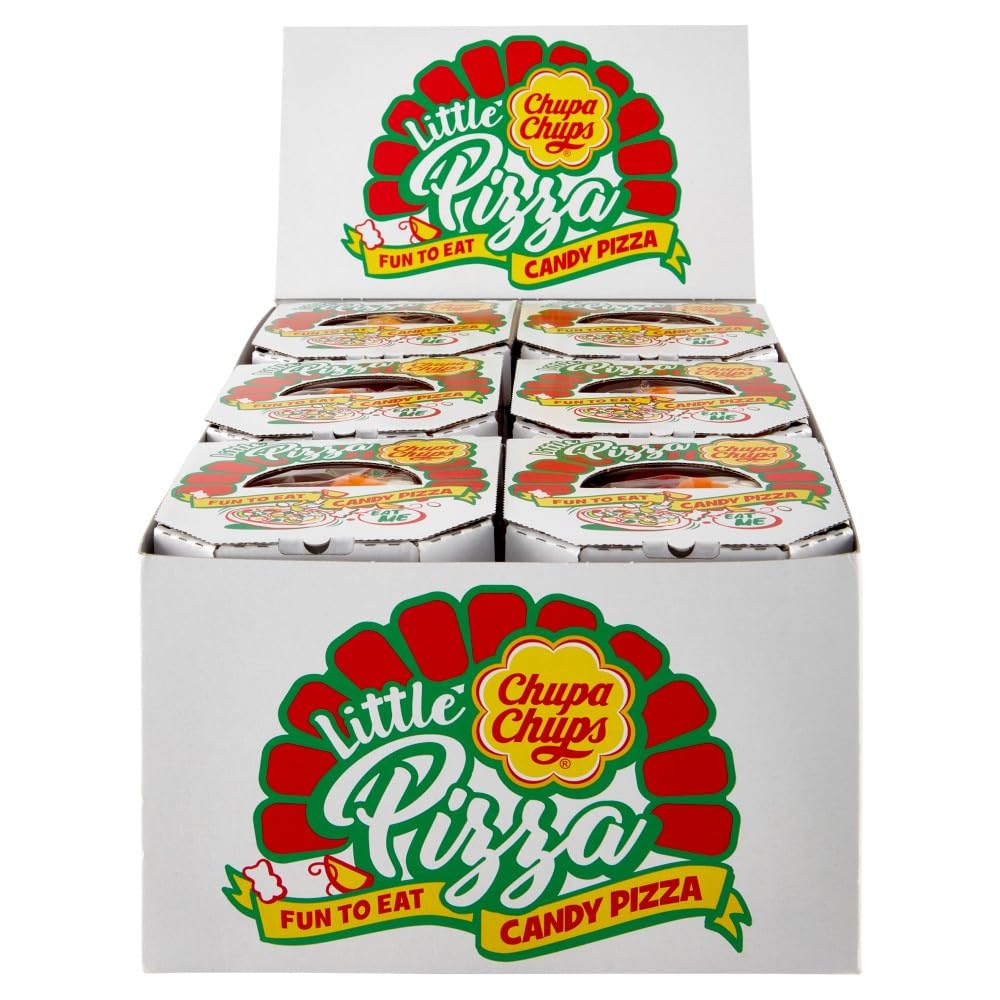 Chupa Chups Little Pizza, Caramelle Gommose, Gusti Assortiti, Confezione da 30 Mini Pizze, Ottime come Idea Regalo e per Compleanni