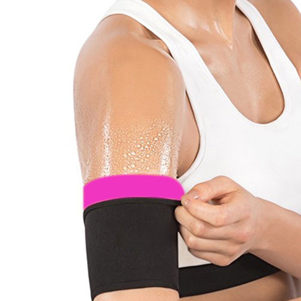 WenX Arm Trimmers for Women Compression Sauna Arm Sweat Bands Arm Slimmer Toner Sleeves for Sports, 2 Pack