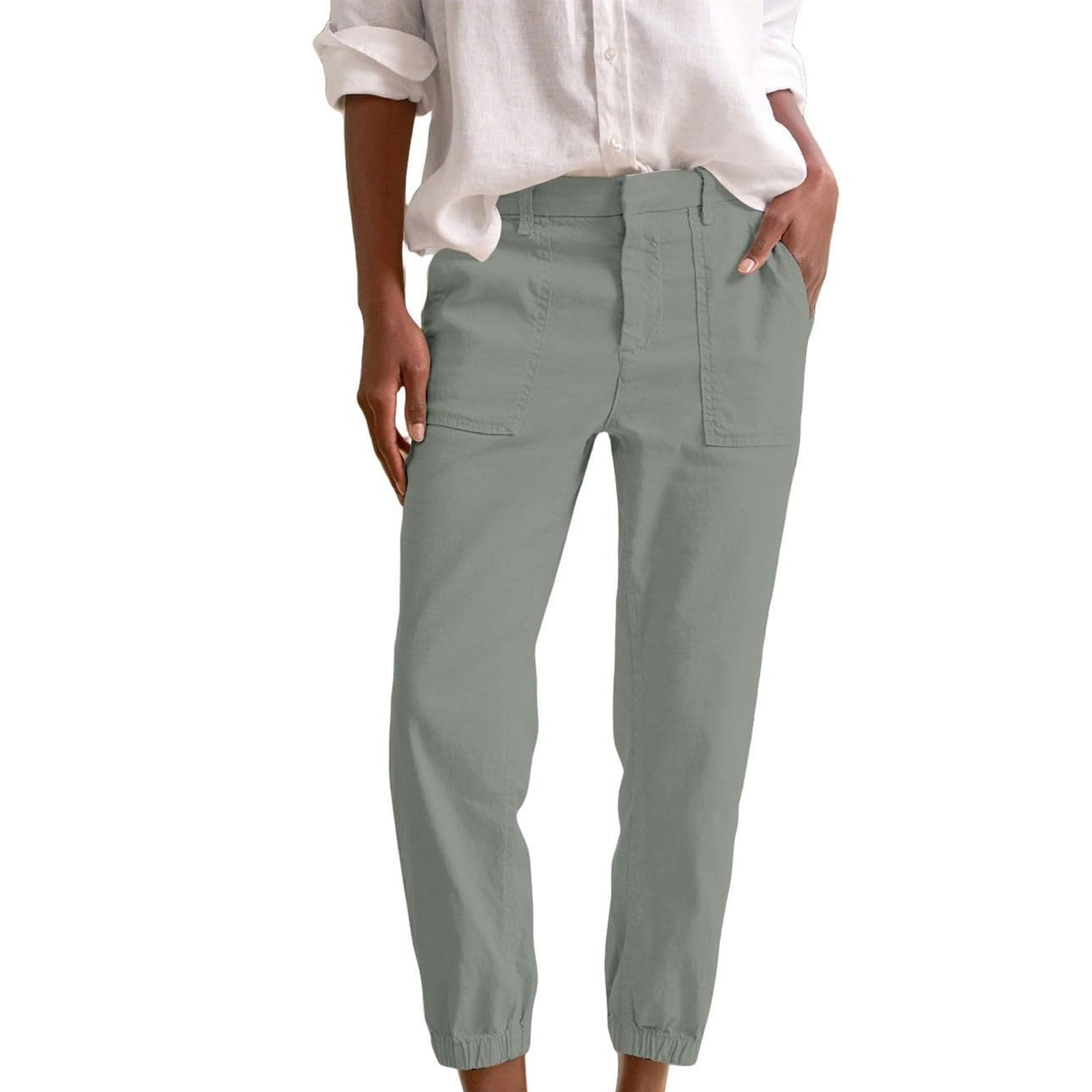 SHAOBGE Ice Silk Capri Pants for Women 2024 Fall Casual Ealstic Straight Capris Fashion Vacation Soft Palazzo Y2k