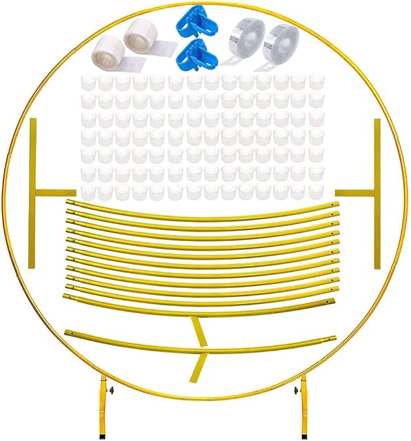 OTMVicor Round Balloon Arch Stand,7.2FT(2.2M) Metal Balloon Arch,Gold Balloon Hoop Stand Wedding Arch Garland Frame