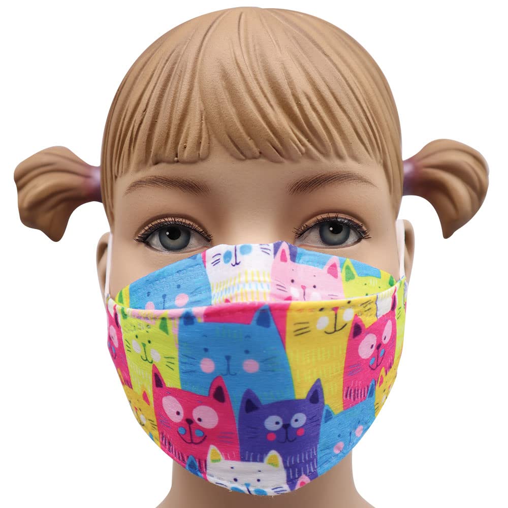 10Pcs KF94 Individually Cute Printed Protective Face Mask for Kids, 4 Layers Virus Filter Protection, Filter Efficiency ≥ 95% (Cute Printed)