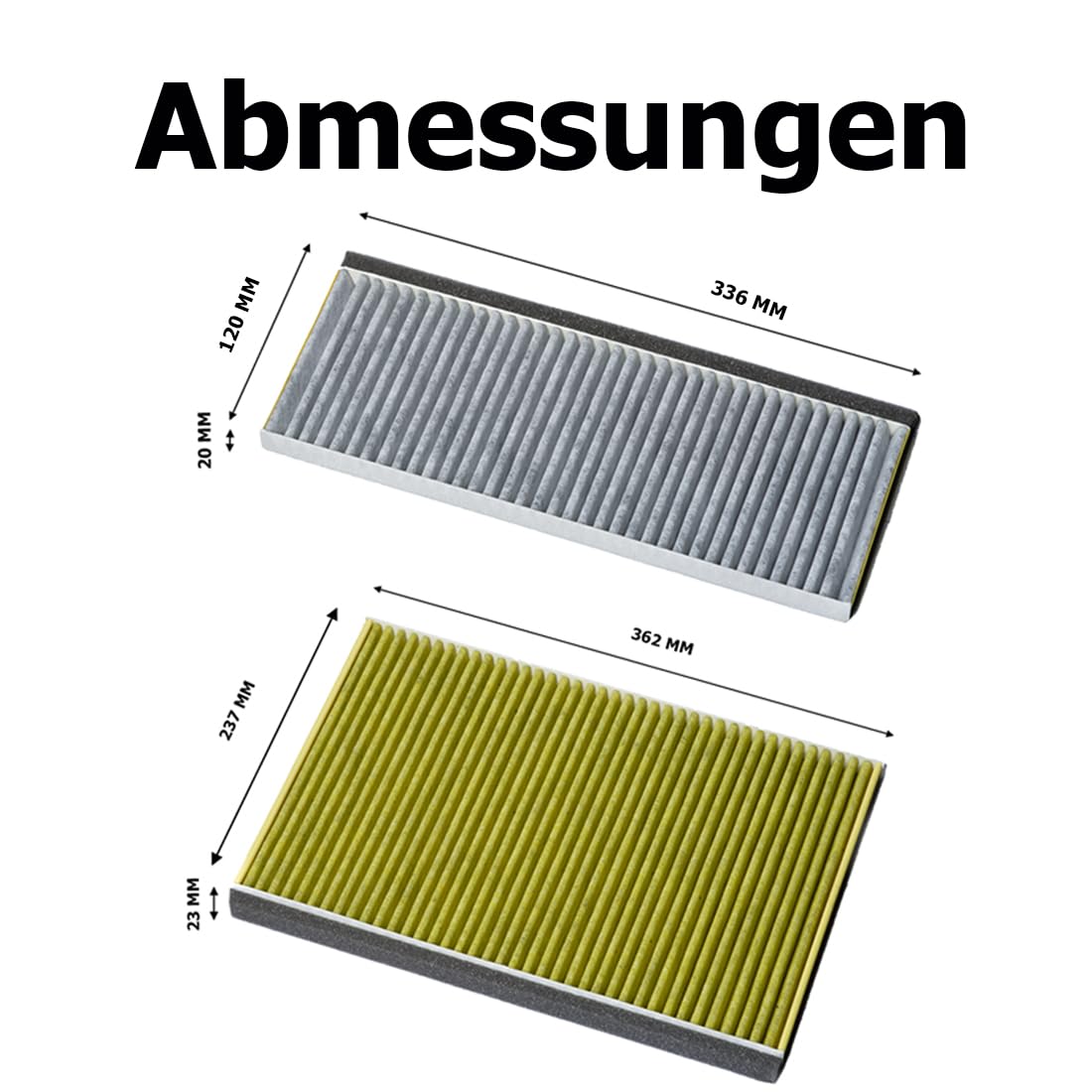 Tops Aktivkohlefilter 17005388 für Siemens, Bosch, Neff, Constructa | Aktivkohlefilter 17005388 für u.a. LZ10AFA00, DWZ1AF1B6, Z51AFA0X0, Constructa CZ51AFA0X0 – 237x362x23 & 120x336x20 mm