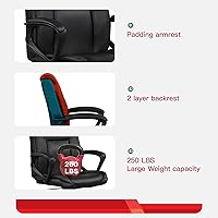 Vista 5 de Hkeli Silla de oficina en casa, silla de trabajo con respaldo medio, silla de escritorio ergonómica, sillas de computadora de altura ajustable