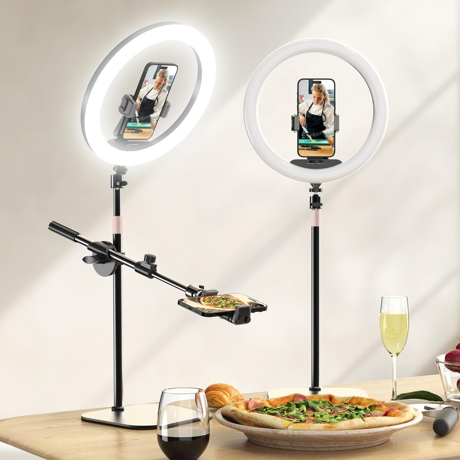 UBeesize 12" Ringlicht mit Stativ, 360° Schreibtisch Beleuchtung Licht