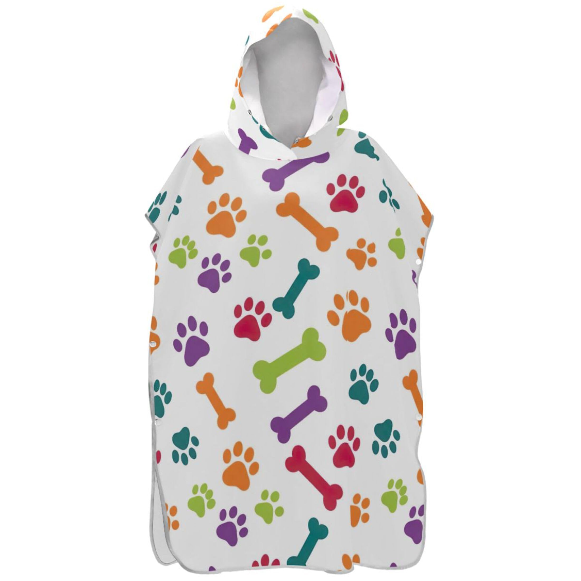 Poncho de surf adulte imprimé pattes de chien | Peignoir de plage réutilisable