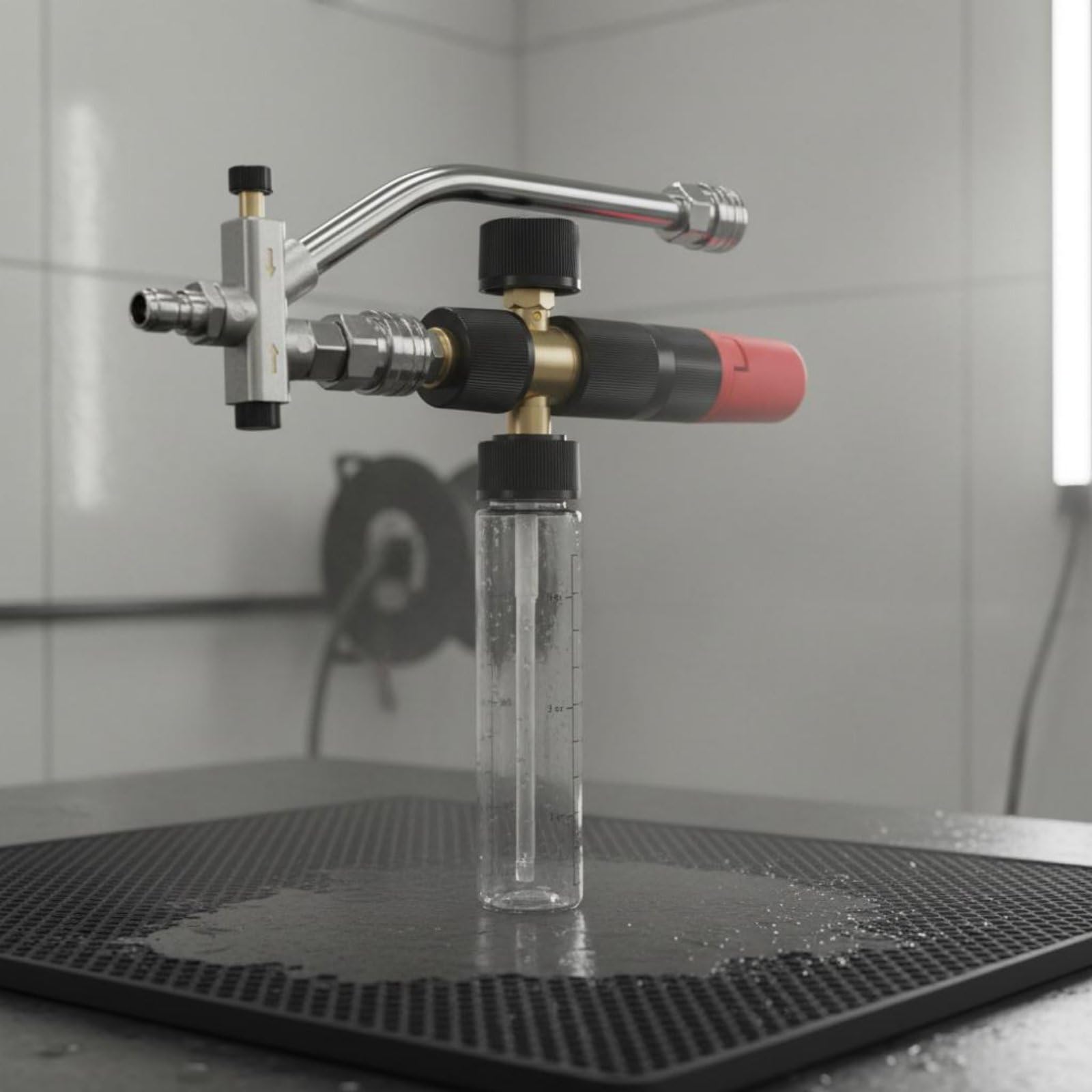 Cleaning Spray Nozzle Ugello per Risciacquo E Schiuma Accessorio Idropulitrice con Doppia Interfaccia E Misuratore Integrato Adatto per Cura Barche