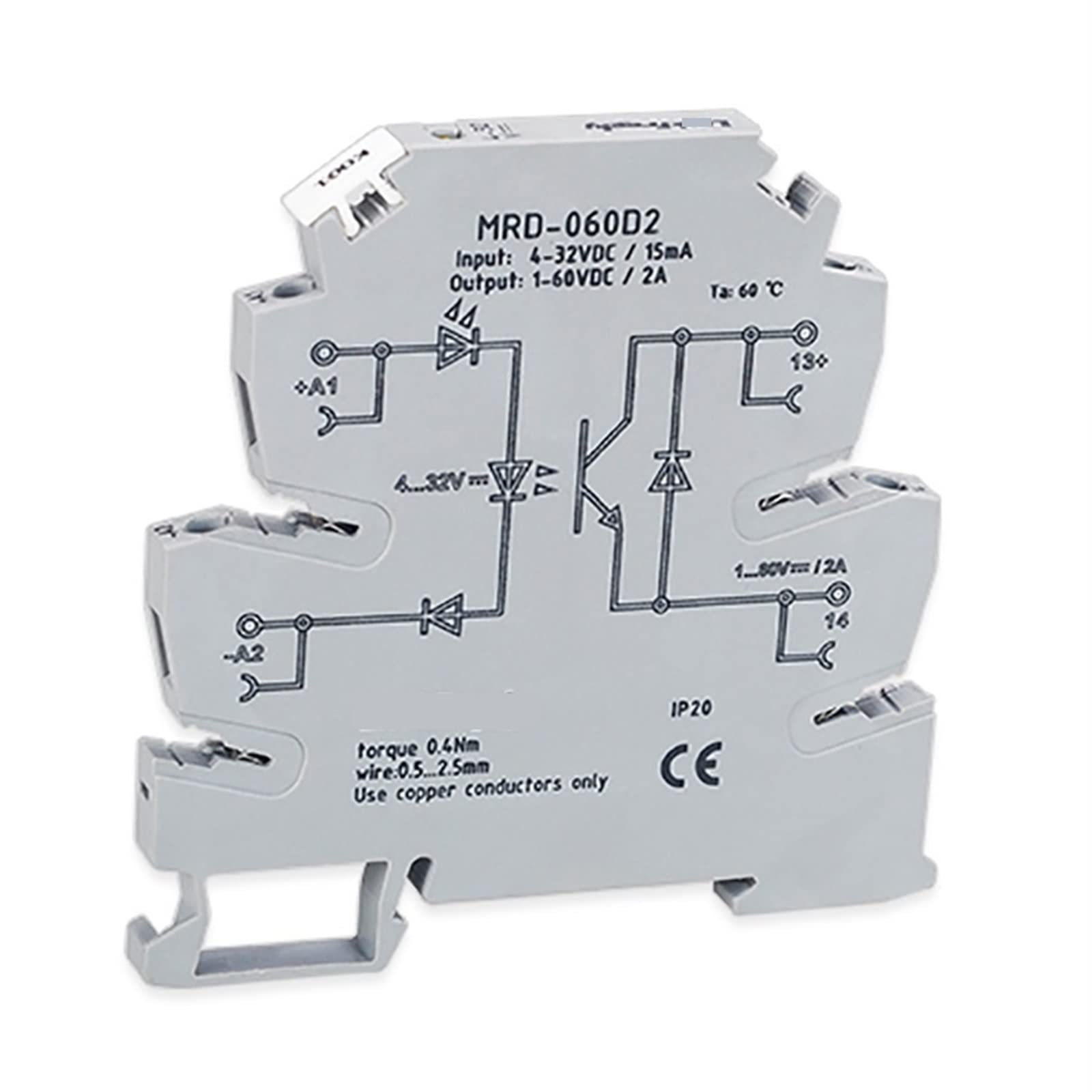 Módulo de relé programable PLC ultra delgado con salida de 1-60 V CC para automatización 7